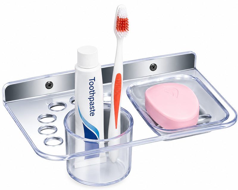 Plastic 3-in-1 Multipurpose Bathroom Shelf